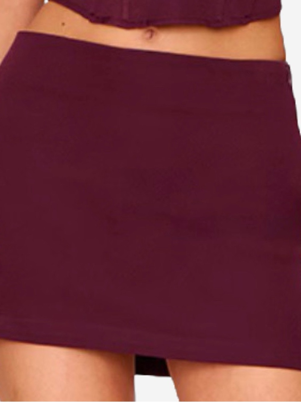 PrettyLittleThing Burgundy Mini Skirt Petite